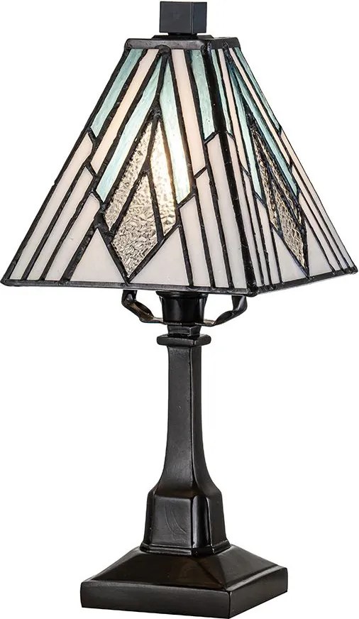 Elstead lighting klasszikus tiffany asztali lámpa alderley barna sokszínű elstf-alderley-tl-s