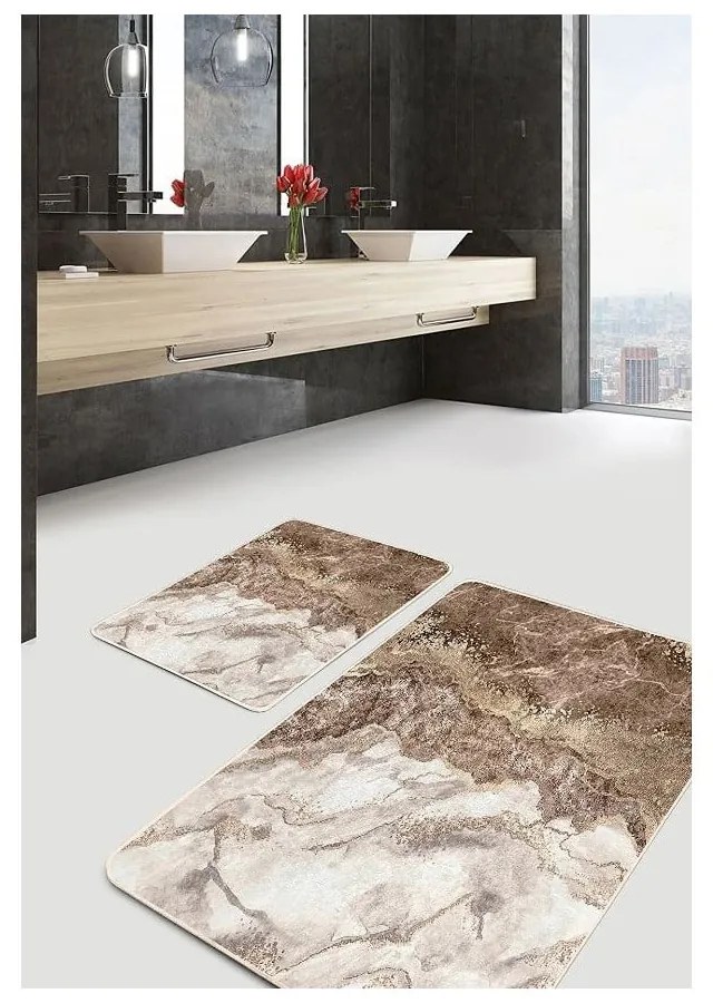 Barna fürdőszobai kilépő szett 2 db-os 60x100 cm – Mila Home