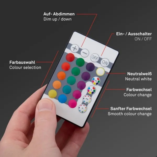 Briloner 7404-016 - LED RGBW dimmelhető felületre szerelhető LED/22W/230V 4000K + távirányító