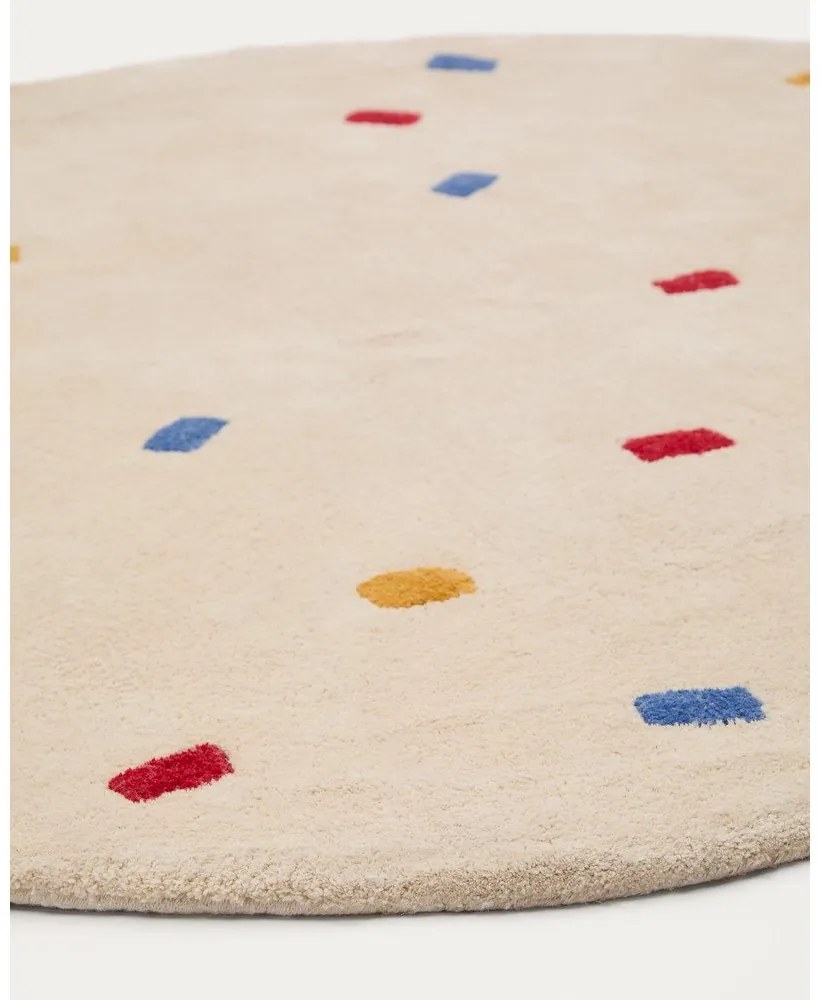 Krémszínű pamut gyerek szőnyeg ø120 cm Luli – Kave Home