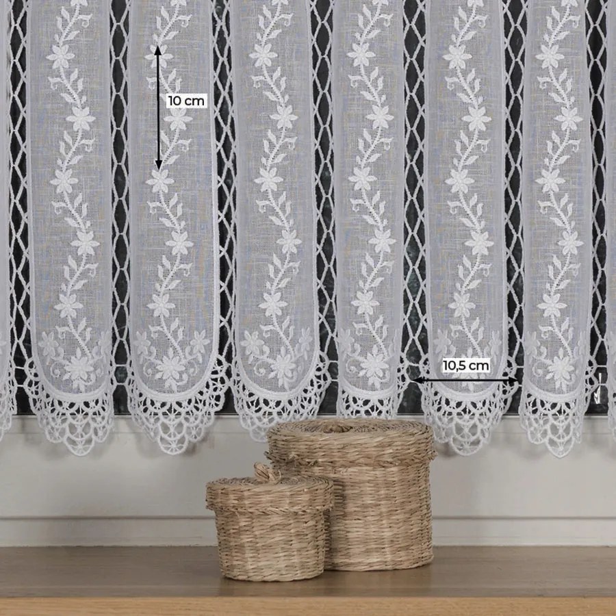 Mg Irigység 15589 batiszt Fehér hímzés gipiura 150x60cm kész ár!