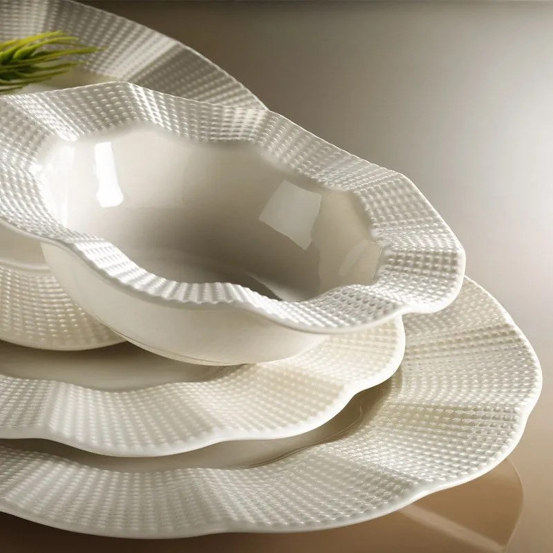 24 részes porcelán étkészlet krém