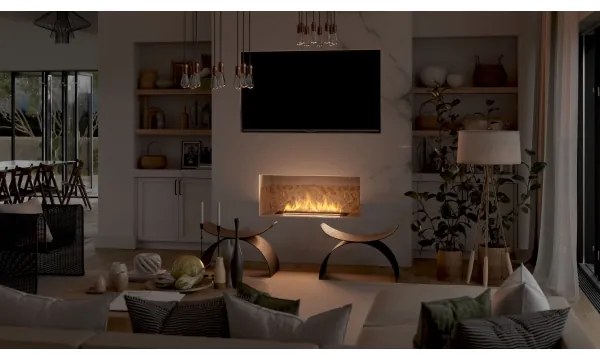 InFire - Beépített BIO kandalló 7,5x80 cm 6kW fekete