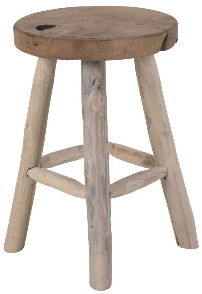 Badia sámli, teak fa, natúr, 4 lábbal 30x45 cm