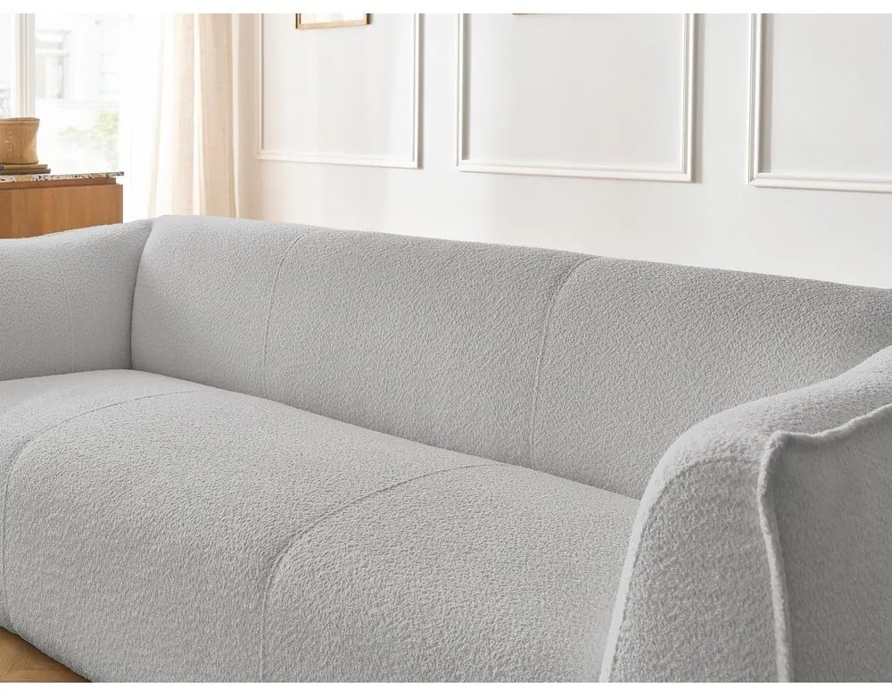 Világosszürke buklé kanapé 242 cm Giorgia – Bobochic Paris
