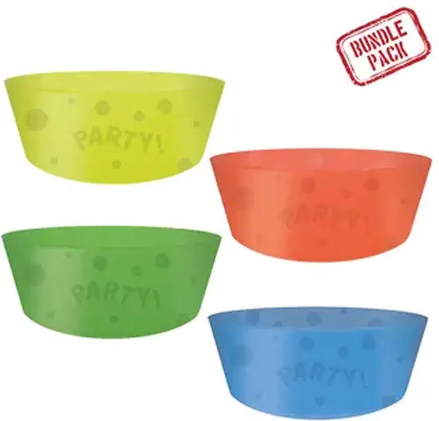 Színes Multicolor félig átlátszó műanyag mélytányér 4 db-os 12 cm
