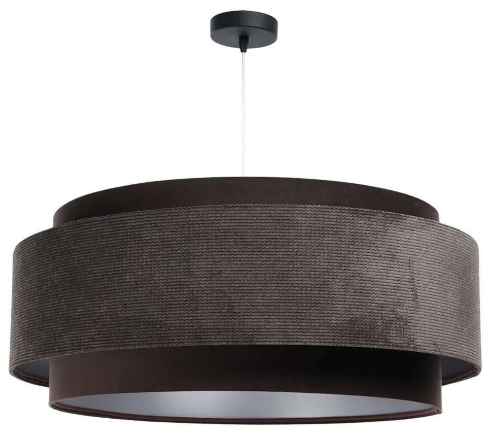 Csillár zsinóron DOBLO 1xE27/60W/230V á. 60 cm barna/ezüst