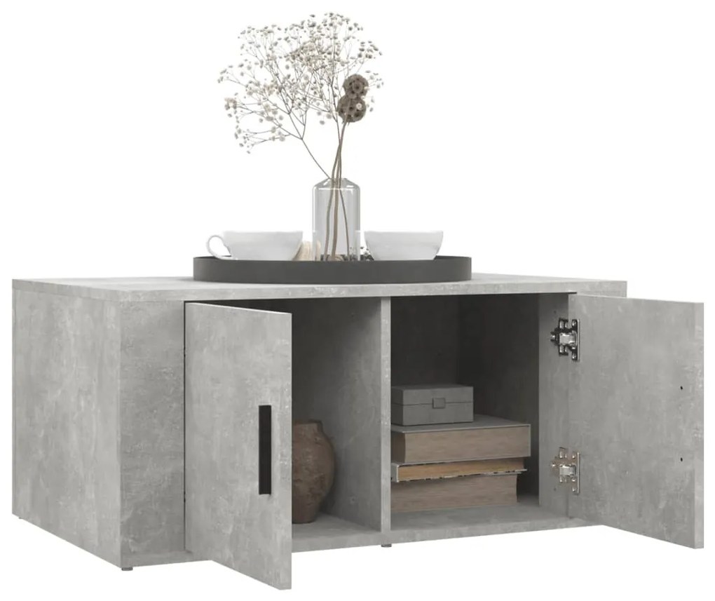 Betonszürke szerelt fa dohányzóasztal 80 x 50 x 36 cm