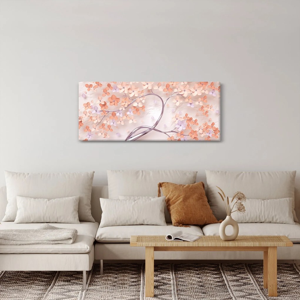 Koral virágok fája - absztrakt (120x50 cm)