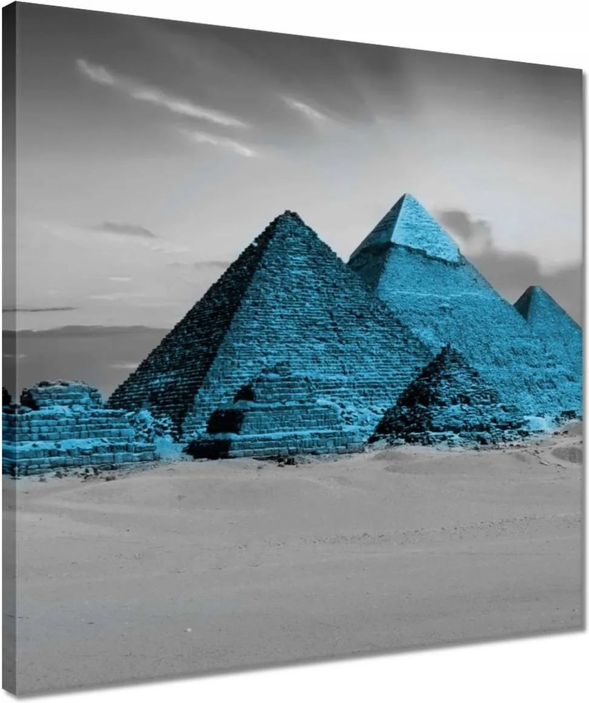 Vászonkép 40x40 Kék piramisok