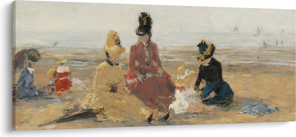 Kép - Eugène Boudin, On the Beach, Trouville, reprodukciók (120x50 cm)