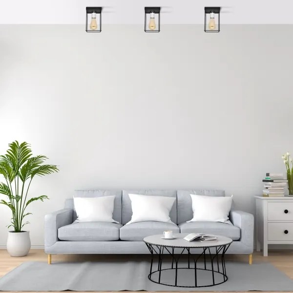 Mennyezeti lámpa FINN 1xE27/15W/230V fekete/króm