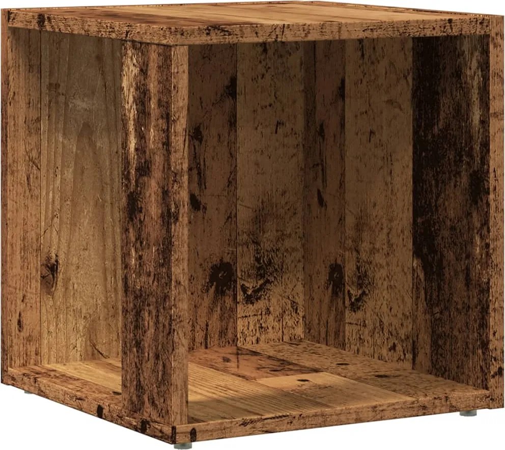 vidaXL antik fa színű szerelt fa kisasztal 33 x 33 x 34 cm