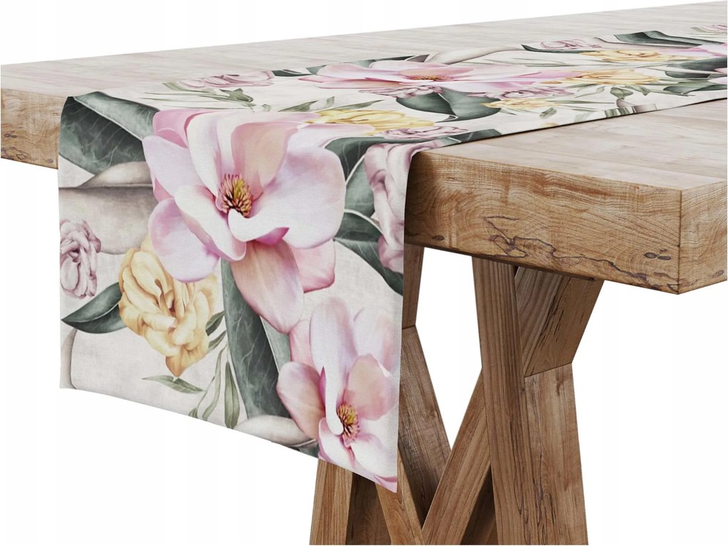 Asztalterítő 40x160 Dekoratív Virágok Bézs 8261