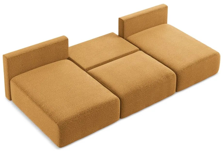 Narancssárga kinyitható-tárolóhelyes sarokkanapé Kalena – Makamii