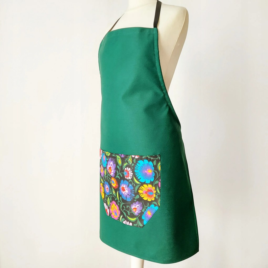 Konyhai kötény, Pamut kötény, Horgász zsebes kötény 60x70 cm