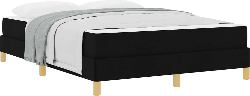 vidaXL Boxrugós ágy matracmal Fekete 140 x 200 cm szövet