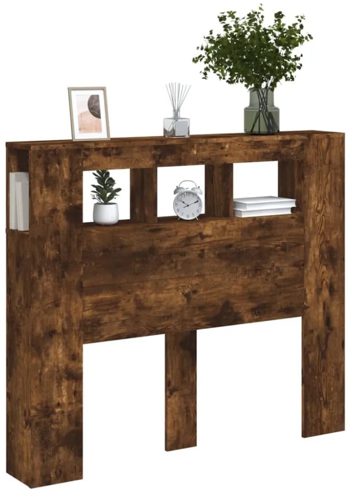 sonoma tölgy színű szerelt fa LED-es fejtámla 120x18,5x103,5 cm