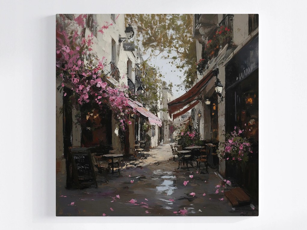 Vászonkép Canvas Város Utca Kávézók Virágok Rózsák 40x40