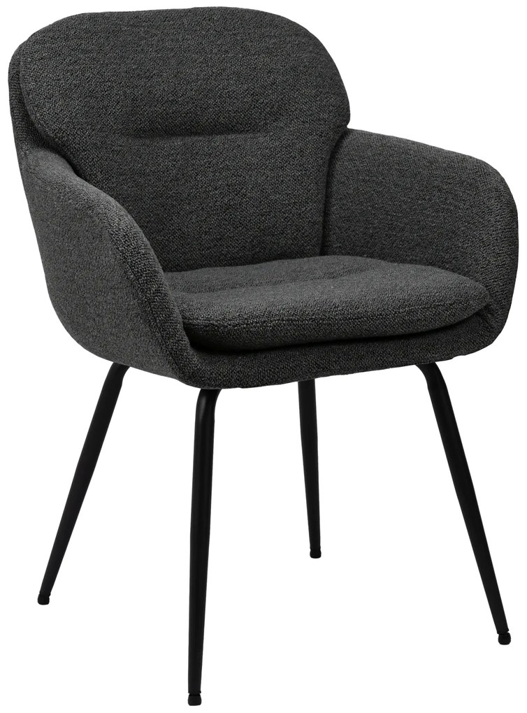 MAZZONI EXPORT GEORGIA Antracitszürke (Monza 130 szövet) - MODERN KÁRPITOZOTT BOUCLÉ SZÉK NAPPALIBA/ÉTKEZŐBE/LOFT IRODÁBA