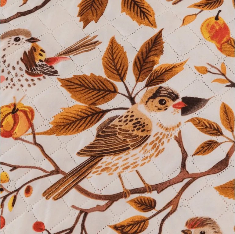 Ágytakaró BIRDS PUMPKIN, barna Méret: 220 x 240 cm
