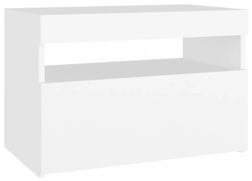 2 db fehér TV-szekrény LED-lámpákkal 60 x 35 x 40 cm
