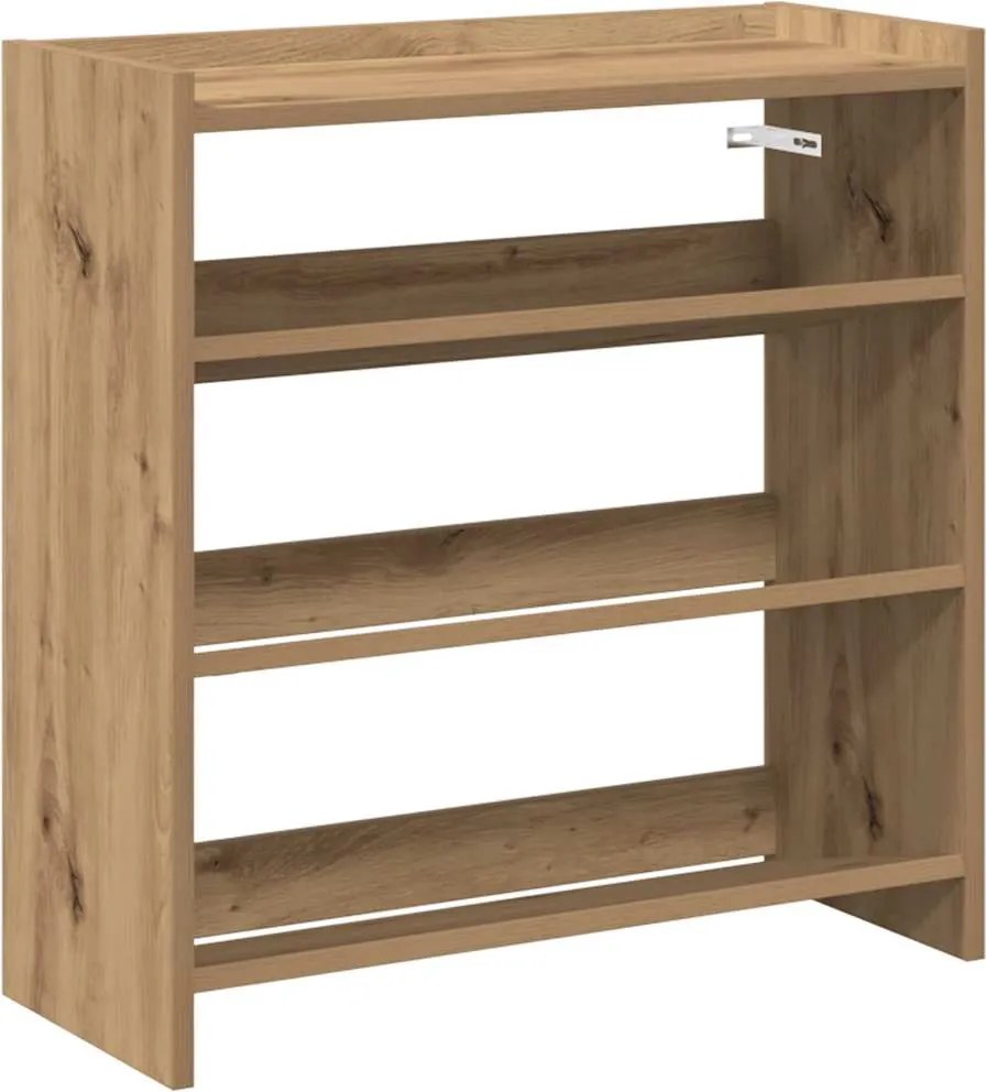 vidaXL kézműves tölgy színű szerelt fa cipősszekrény 60x25x62 cm