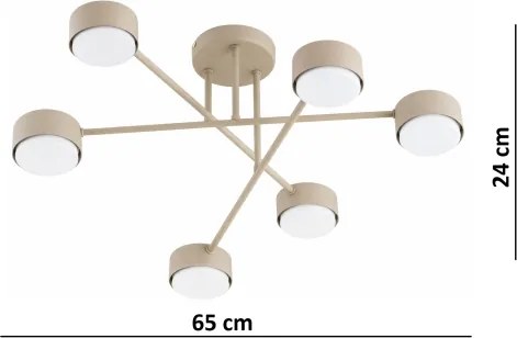 Brilagi - LED felületre szerelt csillár MONO 6xGX53/12W/230V bézs