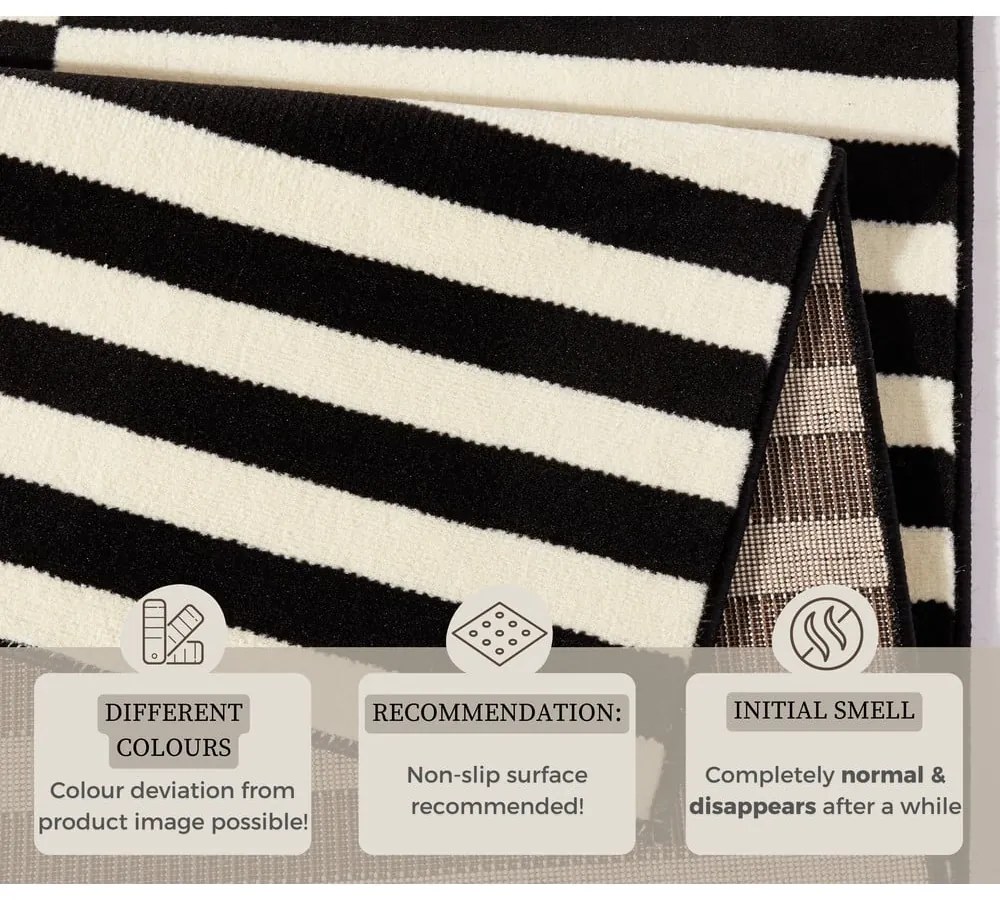 Fekete-krémszínű szőnyeg 200x290 cm Gloria – Hanse Home