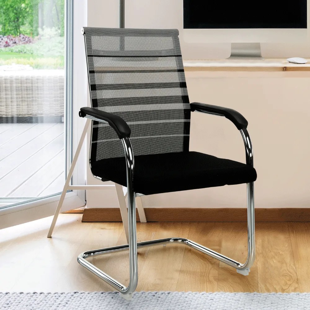 Tárgyalószék, szürke/fekete/ezüst, ESIN