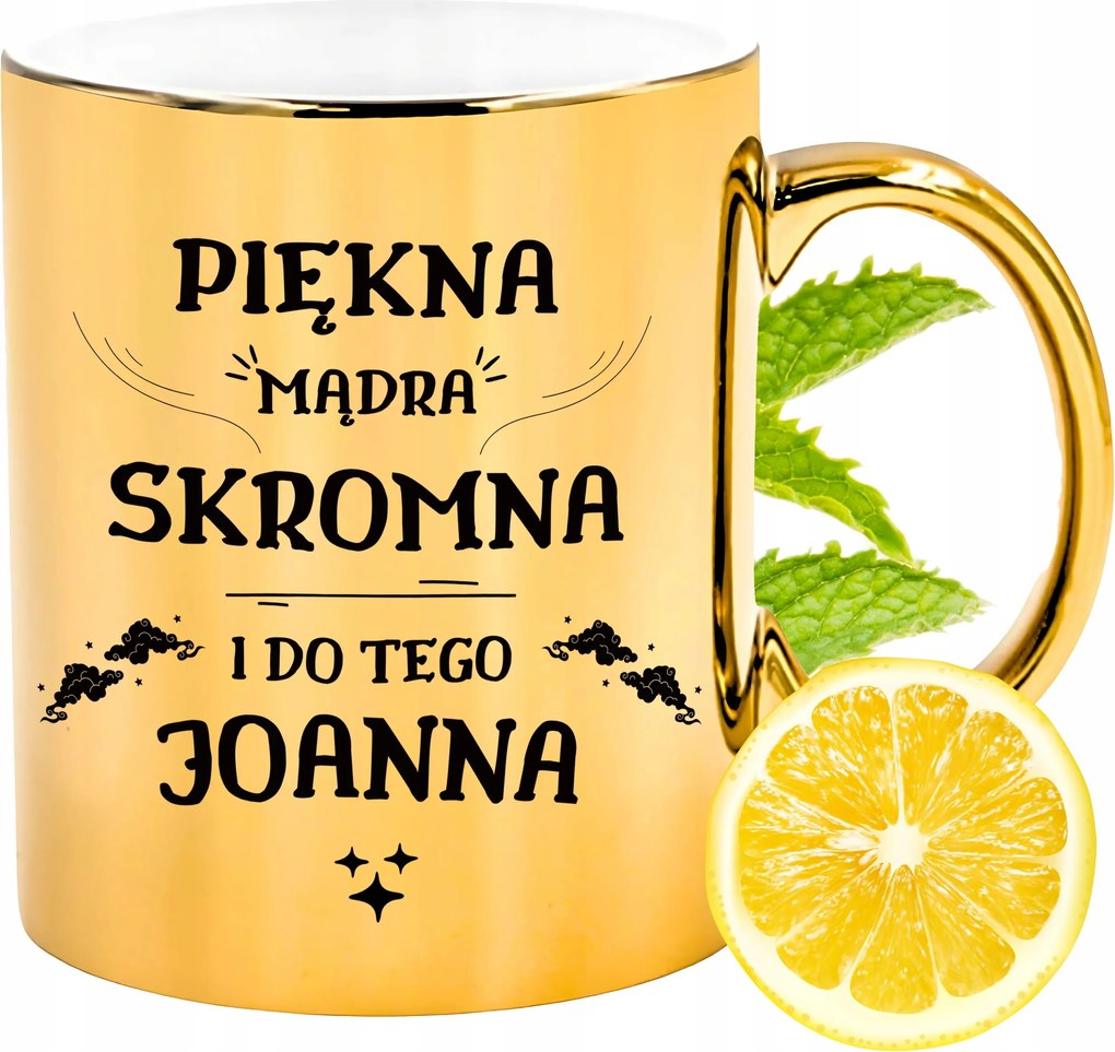 Prémium Arany Csillogó Bögre Johannának Ajándék Nyomtatott Fotóval