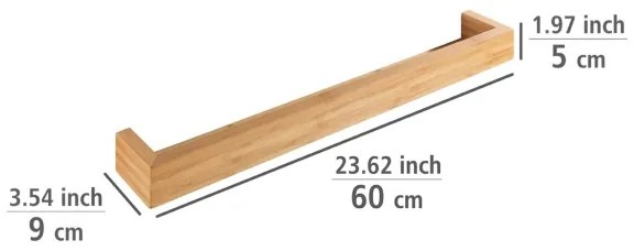 WENKO 24744100 - BAMBUSA polc, 60 x 9 cm, barna