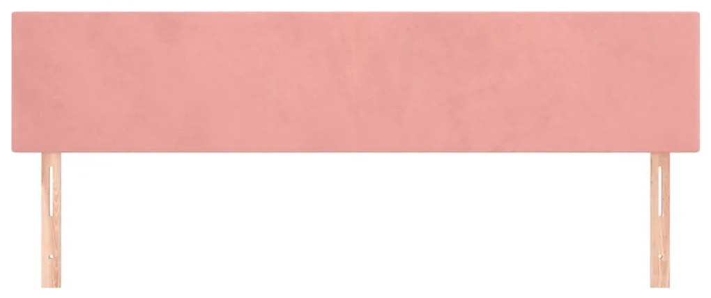 2 db rózsaszín bársony fejtámla 90 x 5 x 78/88 cm