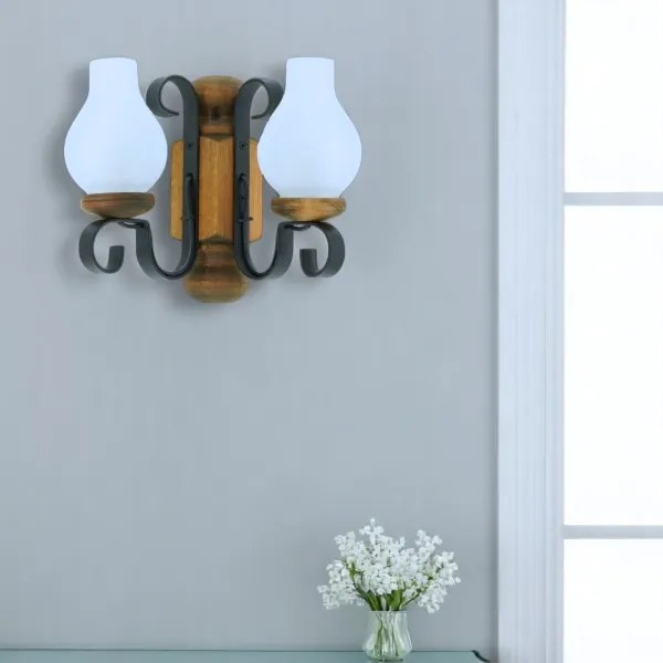 Brilagi - Fali lámpa RUSTIC 2xE14/40W/230V bükkfa