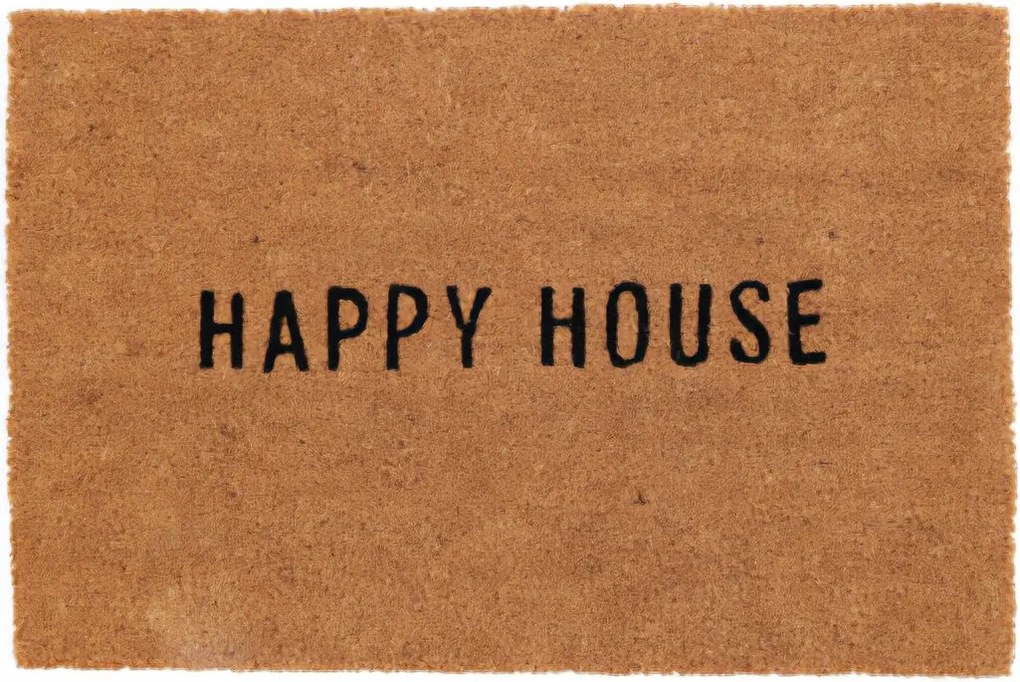 Lábtörlő Kókuszbarna Felirattal 59 x 39 cm Csúszásgátló Az Ajtó Alatt