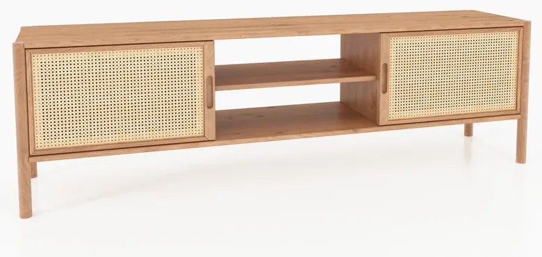 Tölgyfa TV-állvány 204x64 cm Pola - The Beds