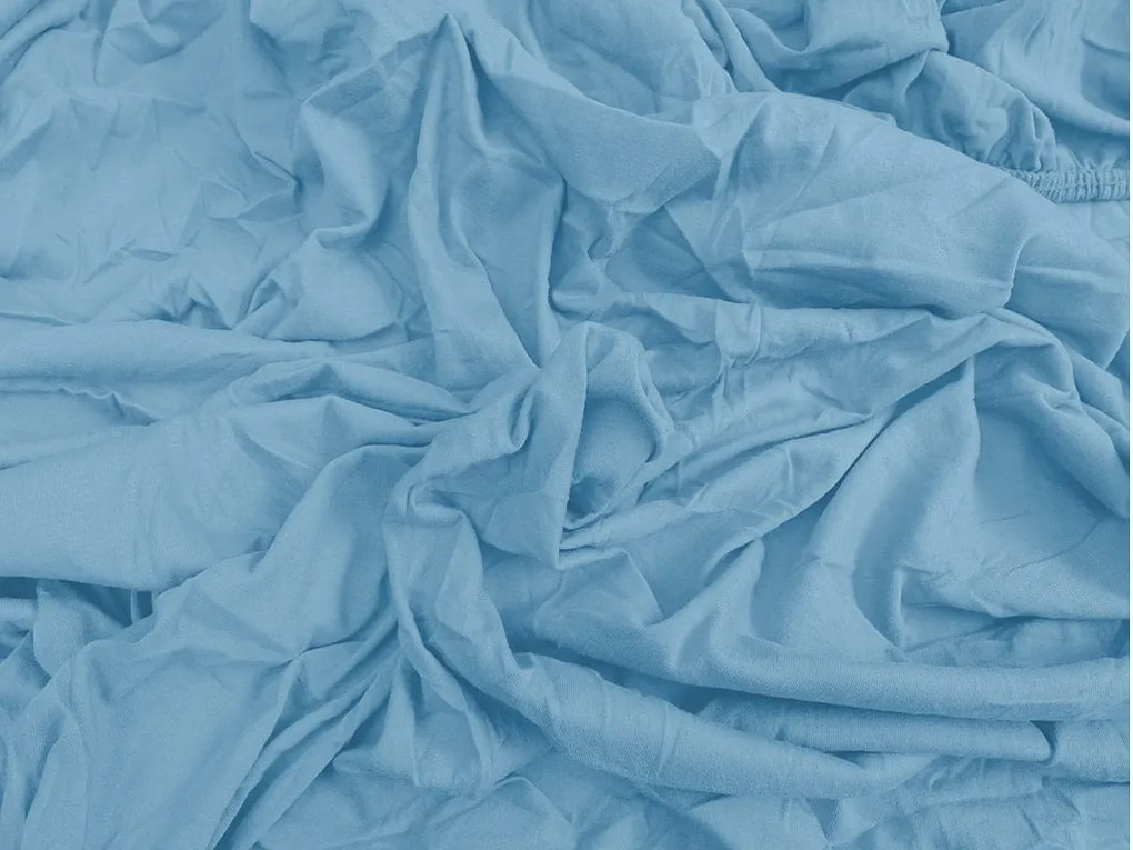 Jersey világoskék lepedő EXCLUSIVE 160 x 200 cm