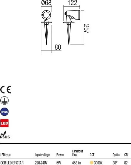 REDO 9492 SAM Kültéri Növényvilágító Lámpa LED IP65