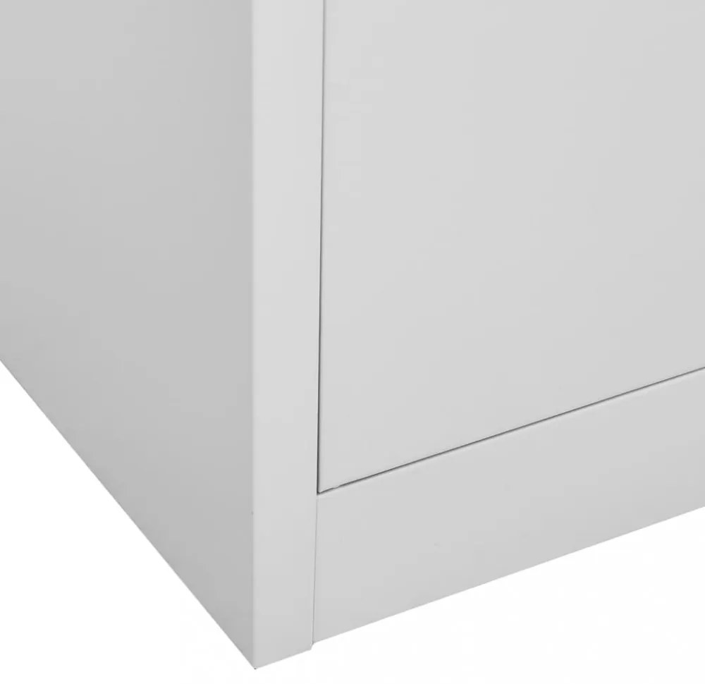 2 db világosszürke acél zárható szekrény 90 x 45 x 92,5 cm