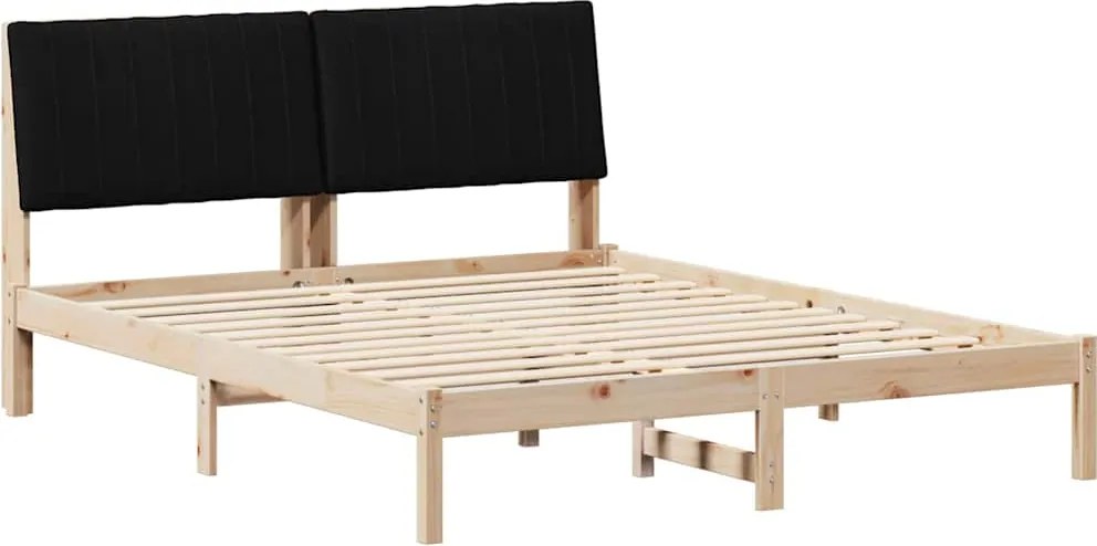 vidaXL Ágykeret fejtámlával Barna 160 x 200 cm Tömör fenyőfa
