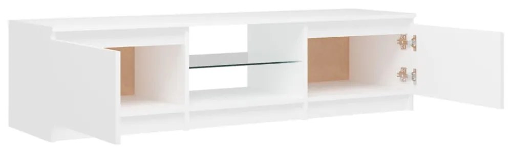 fehér TV-szekrény LED lámpákkal 140 x 40 x 36 cm