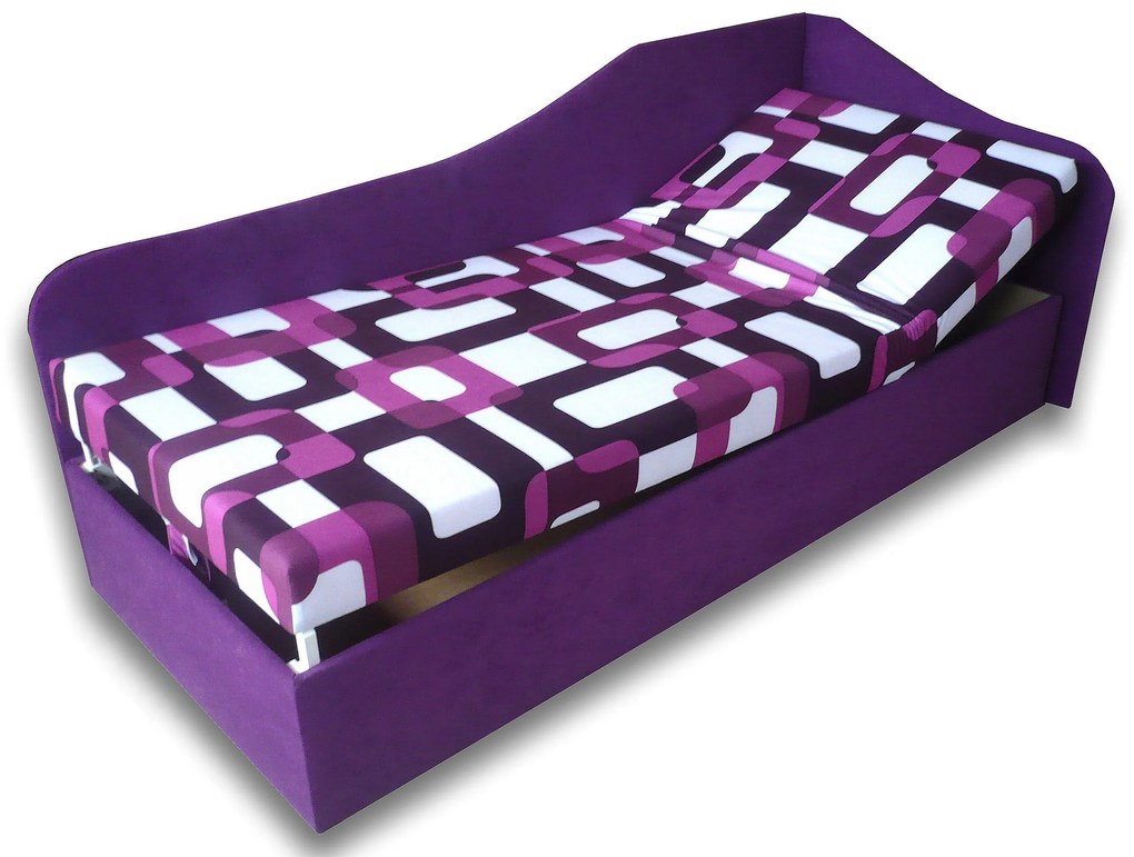 Egyszemélyes ágy (dívány) 90 cm Abigail (Gusto 10 + Lila 49) (J). 793061