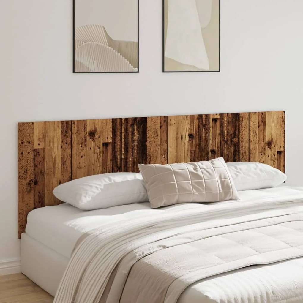 antik fa színű szerelt fali fejtámla 240 x 1,5 x 80 cm