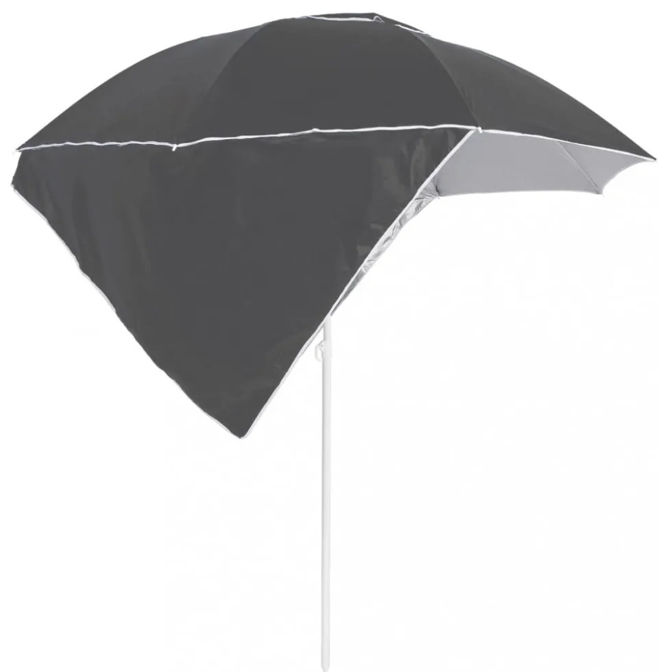 antracitszürke strandnapernyő oldalfalakkal 215 cm