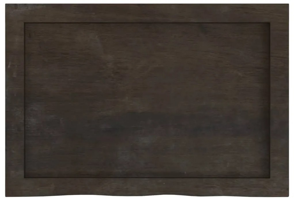 sötétbarna kezelt tömör tölgyfa asztallap 60x40x(2-6) cm