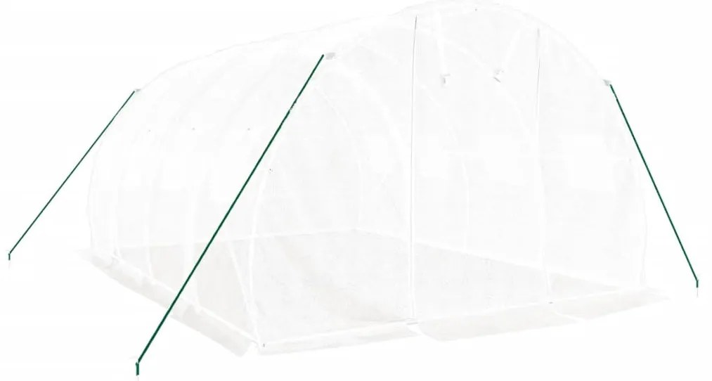 fehér üvegház acélvázzal 12 m² 4x3x2 m