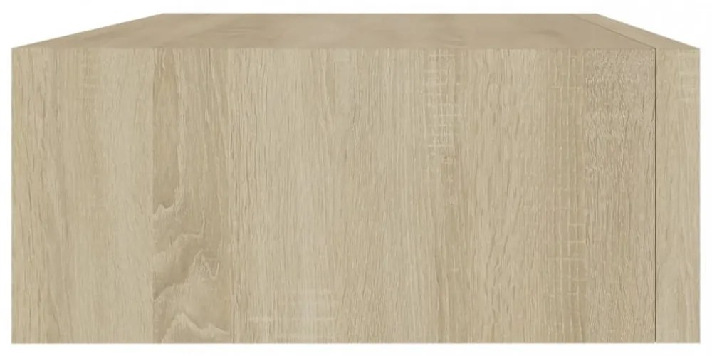 2 db tölgyszínű MDF falra szerelhető fiókos polc 40x23,5x10 cm