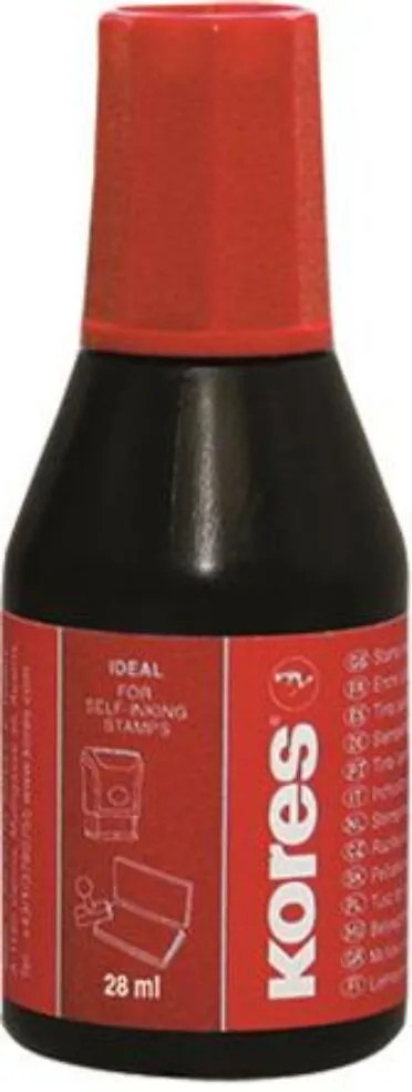 Bélyegzőfesték, 28 ml, KORES, piros (IKPPP)