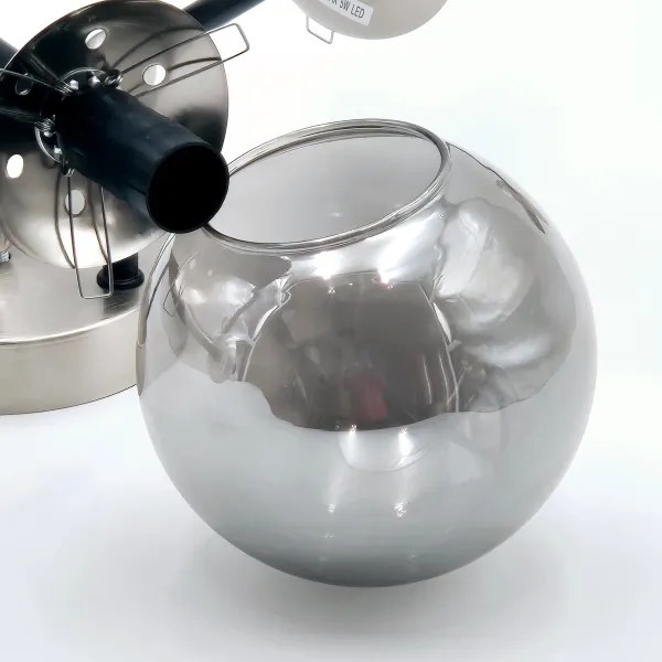 Brilagi - Felületre szerelhető csillár MALIVA 6xE14/15W/230V matt króm/füstszínű