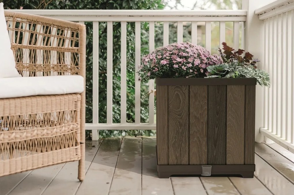 Keter Deco Square virágcserép 45,5 x 45,5 x 45,5cm, barna